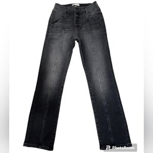 Jonathan Simkhai Vintage Noir Button Fly Skinny Leg Jean Size 27
